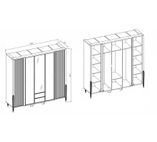 Пятистворчатый шкаф Gravita (Гравита) GRAV-33 слоновая кость