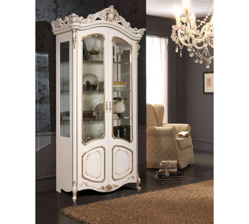 Шкаф-витрина двухдверная Элиза (беж)