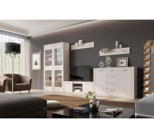 Гостиная Элана от МебельГрад, комплектация 2, цвет Бодега белая