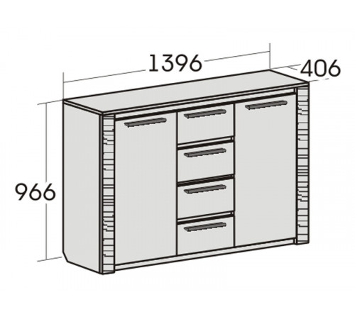 Широкий комод 1400 Элана 