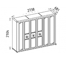 Шкаф платяной 6-ти дверный Мистраль (Mistral) MIST-34