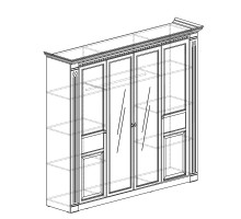 Шкаф четырехдверный с зеркалами Лючия 203 светлый